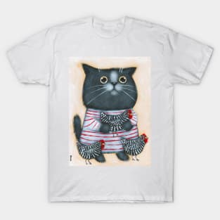 Cat and Chicken Friends T-Shirt